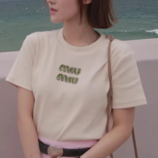 最安値挑戦ミュウミュウ スーパーコピー ジャージー Tシャツ MJN499_14ARF0HAT​